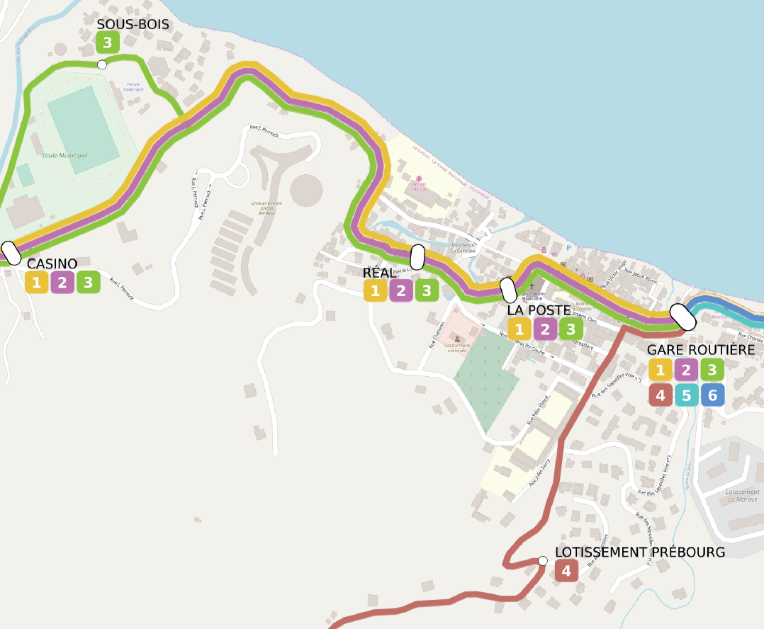 cartographie communication poster réseau bus scolaire urbain horaires plan numérisation leaflet webmap webcarto cartes agence martinique lignes arrêts